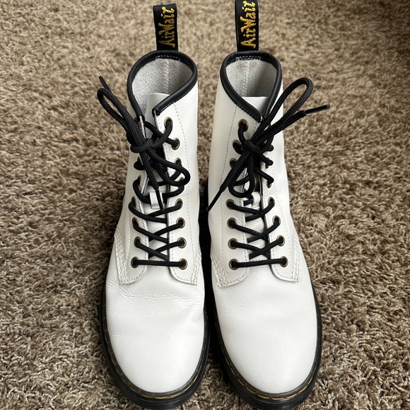 Dr. Martens Shoes - White Dr. Martens Zavala Combat Lace-Up Boots | W8, M7
